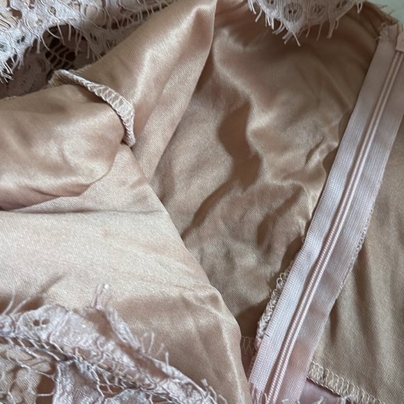 Karen Millen women’s lace stretch bodysuit scallop eyelash lace blush pink 4 - Picture 9 of 16